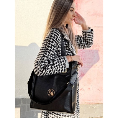 Laura Biaggi lesklá kabelka na rameno DX-2038-blackLESK Čierna