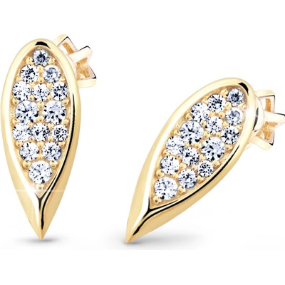 Cutie Jewellery - gold Náušnice Z3063 na šroubek ze zlata se zirkony