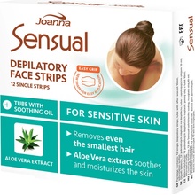 Joanna Sensual Aloe Vera depilační náplasti na obličej 12 ks a jemný olej 10 ml