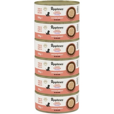 Applaws Puppy Taste Toppers Chicken Breast in Broth 6 x 156 g