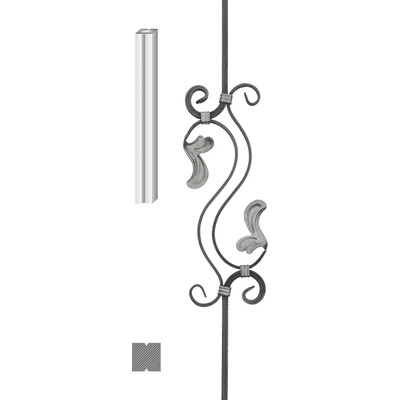 Tyč 12 x 12 x 960 mm, ornament 440 x 150 mm
