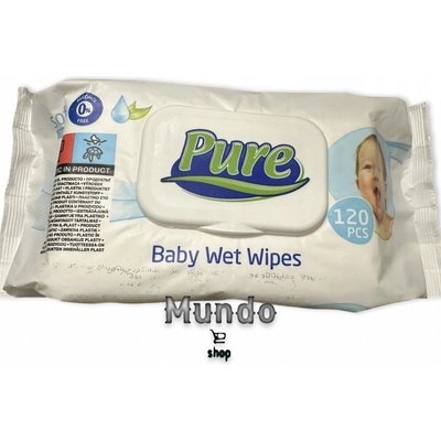 Pure Soft vlhčené utierky s klipom 120 ks