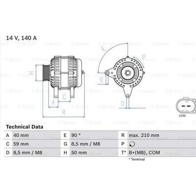 BOSCH Alternátor 0986081340