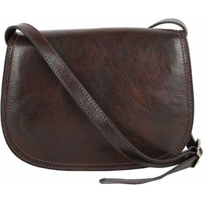 Vera Pelle Tmavo hnedá talianska kožená kabelka crossbody