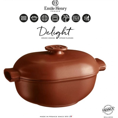 Emile Henry 4, 5 л керемидено червена керамична индукционна тенджера emile henry от серия delight