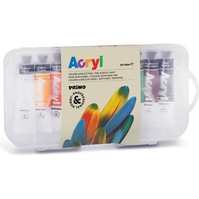 Primo Акрилни бои primo 10 цвята, 18 мл