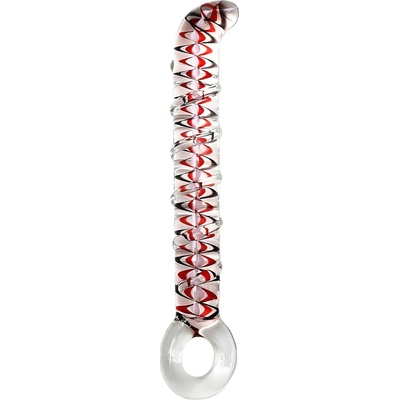 Rimba Sammy G-bod sklenené dildo priehľadné-vzorované