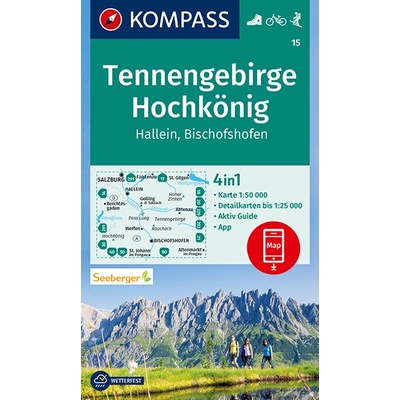 Tennengebirge, Hochkönig (Kompass - 15) - turistická mapa