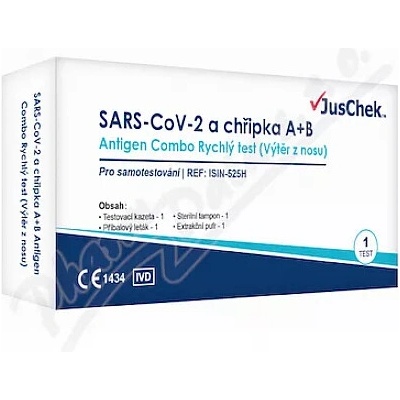 JusChek SARS-CoV-2 a chřipka A/B antigen.test 1 ks