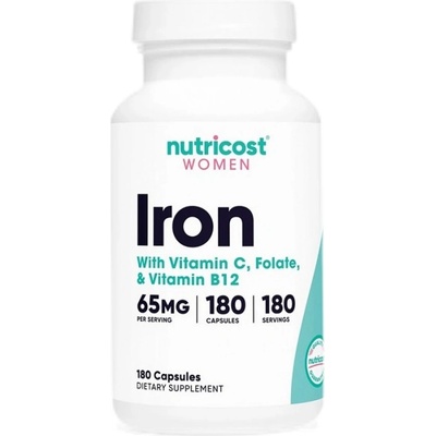 Nutricost Iron with Vitamin C, Folate & B12 | Women Series [180 капсули]