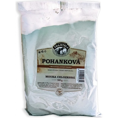 Šmajstrla Pohanková celozrnná mouka 500 g – Zbozi.Blesk.cz