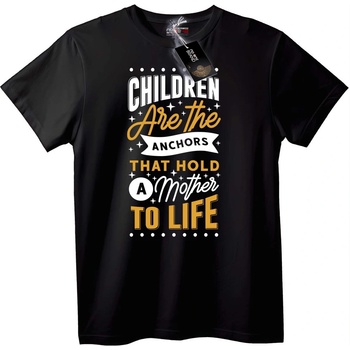 NOONEBRAND Тениска Деца са Котва - XL, Black