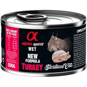 Alpha Spirit Complete wet cat food - Пуйка - консерва за кастрирани котки с 93% месо и 4% плодове - 200 гр 4025073