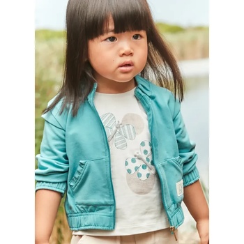 MAYORAL Тениска къс ръкав мръсно бяло с пеперудки за мини момиче Майорал