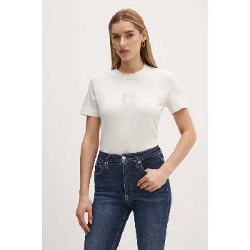 Calvin Klein Jeans Памучна тениска Calvin Klein Jeans в бежово J20J223908 (J20J223908)