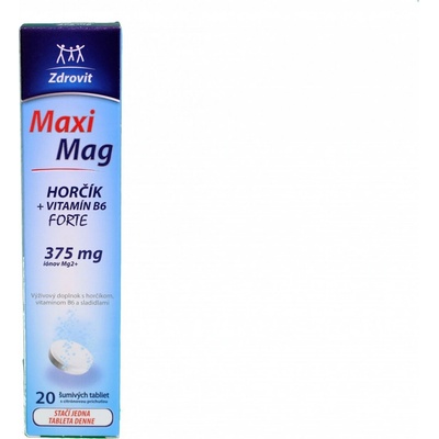 Zdrovit Maximag horčík 375 mg + B6 šumivé tabliety 20 tabliet
