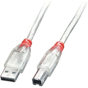 Lindy Кабел Lindy, от USB-A(m) към USB-B(m), 5m, прозрачен (41755)