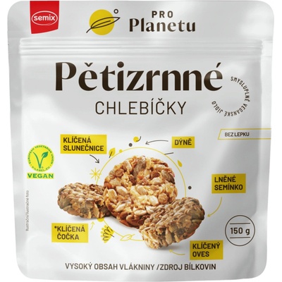 Semix PRO Planetu Pětizrnné chlebíčky bez lepku 150 g