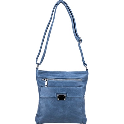 STELLA dámska crossbody koženková kabelka svetlomodrá