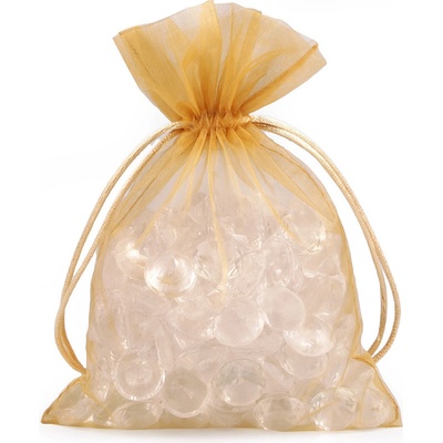 Dárkový pytlík 13x18 cm organza - zlatá sv. (10 ks)