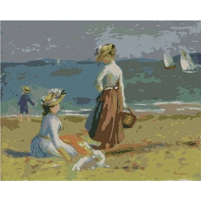 Zuty Malování Podle Čísel Postavy Na Pláži A. Renoir 80 x 100 Cm Plátno Rám