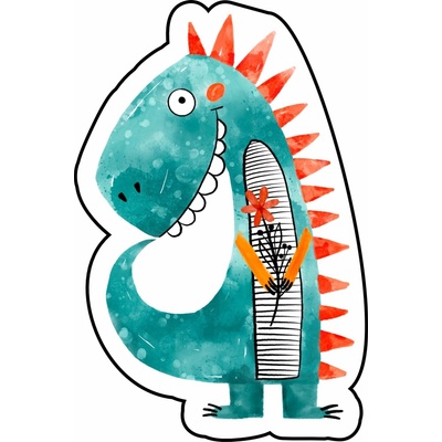 Pískacia koženková nášivka Koženková pískacia nášivka Dino s kvietkom Velkost: PÍSKLE! malé