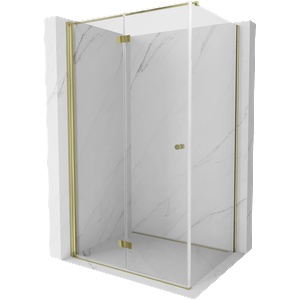 Mexen Mist-F сгъваема лява душ кабина 75 x 90 см, прозрачна, златна - 8A6T-075-090-50-00-L (8A6T-075-090-50-00-L)