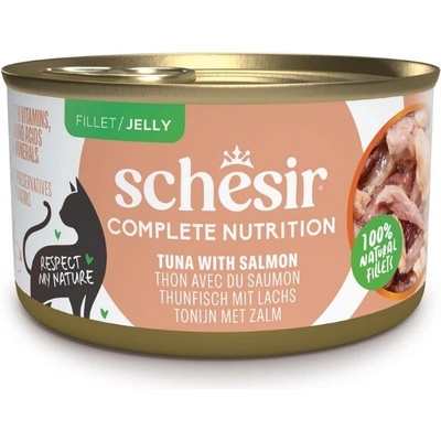 Schesir Cat Complete Nutrition tuniak a losos v želé 85 g