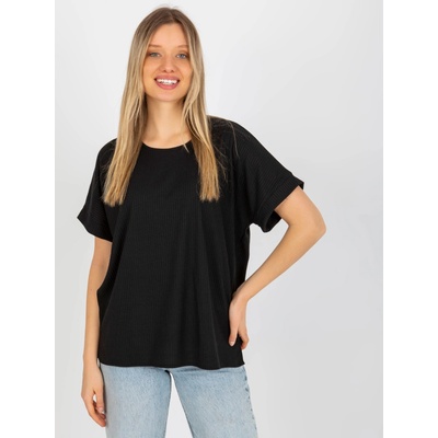 REBROVANÉ voľné tričko LK BZ 509252.25X BLACK
