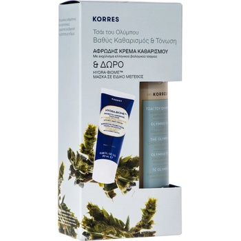 KORRES Промо сет маска + почистваща пяна , Korres Olympus Tea Cleansing Foaming Cream 200ml + FREE Hydra-Biome Face Mask 20ml