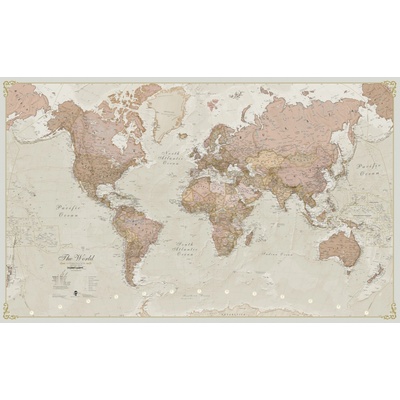 Maps International Svět - nástěnná mapa Antique 136 x 84 cm Varianta: bez rámu v tubusu, Provedení: laminovaná mapa v lištách