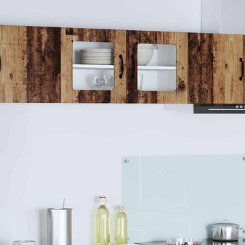 vidaXL Горен кухненски шкаф с рафт с врата Старо дърво 80 x 31 x 40 см (884953)