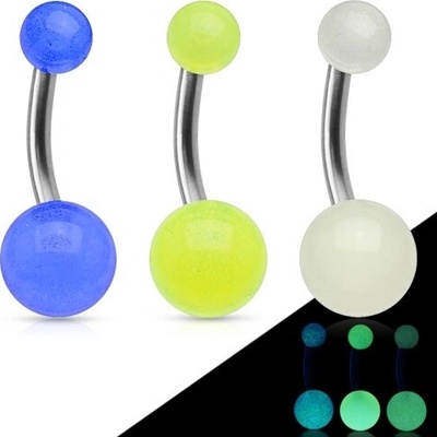 Šperky4U fosforeskující piercing do pupíku titan TIT1003-G