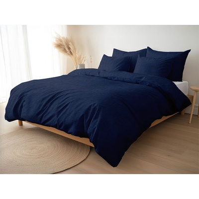TomLinen Ľanové obliečky Navy Washed 140x200 70x90