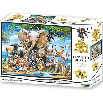HM Studio 3D Afrika úsměv 63 dílků