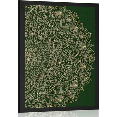 Plakát detailní ozdobná Mandala v zelené barvě - 40x60 no frame
