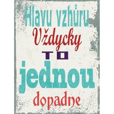 Ceduľa Hlavu vzhuru vždycky to jednou dopadne