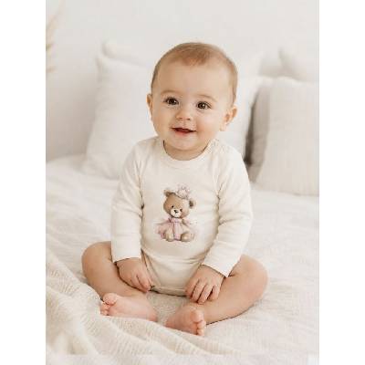 Detské body TEDDY PRINCESS s dlhým rukávom Béžová