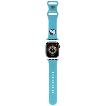 Hello Kitty Каишка Hello Kitty Silicone Kitty Head за Apple Watch 38/40/41mm, синя (Hel000053-0)