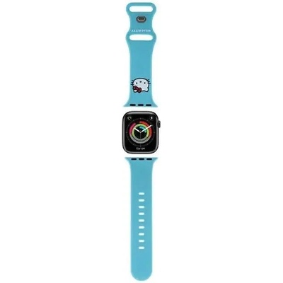 Hello Kitty Каишка Hello Kitty Silicone Kitty Head за Apple Watch 38/40/41mm, синя (Hel000053-0)