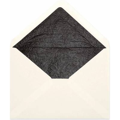 Vystlané obálky - 114 x 162 mm (C6) - Slonovinová + černý luxusní papír