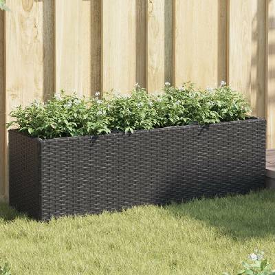 vidaXL truhlíky se 3 květináči 2 ks černé 105 x 30 x 32 cm