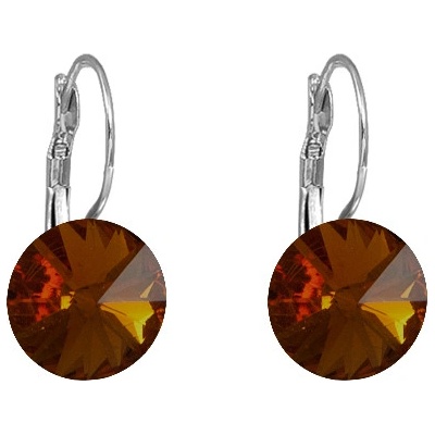 JSB hnědé Rivoli se Swarovski Elements visací Smoked Topaz 13149