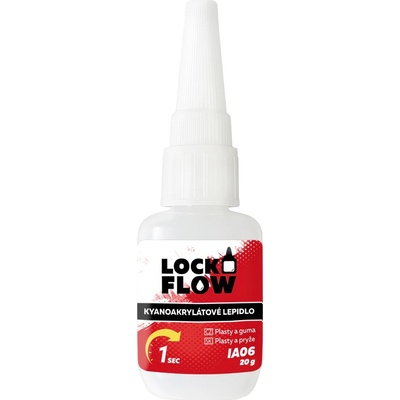 Lockflow IA06 Vteřinové lepidlo na plasty a gumy 20 g