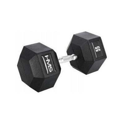 HMS Potažené pogumované jednoruční činky váhou 1 x 55 kg