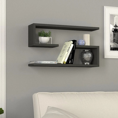 TopMebel Меламинов рафт Jenika в антрацитен цвят 60x14, 5x18см