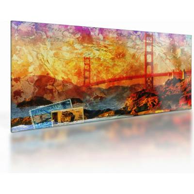 Skleněný obraz - Golden Gate, San Francisco, Kalifornie, jednodílný 100x50 cm na skle – Hledejceny.cz