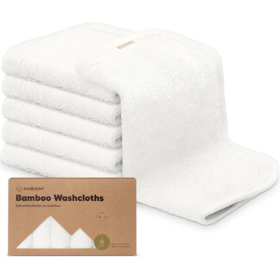 KeaBabies Kърпи От Органичен Бамбук 6 Бр Бели Keababies