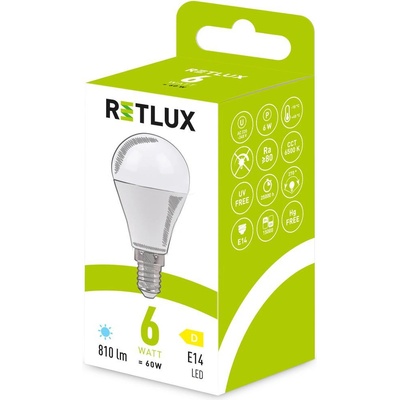 RETLUX RLL 634 G45 E14 miniG 6W DL D