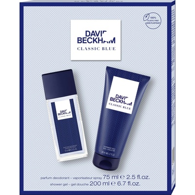 David Beckham Classic Blue deodorant sklo 75 ml + sprchový gél 200 ml darčeková sada